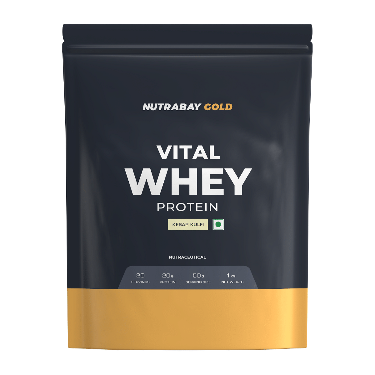 

Nutrabay Gold Vital Whey Protein for Beginners with Vitamins & Minerals, 20g Protein | Gym Supplement Protein Powder for Men & Women - 1kg, Kesar K...