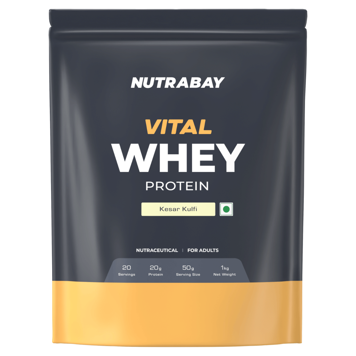 

NUTRABAY Gold Vital Whey Protein | 20g Protein, 4g BCAA Per Serving | Lean Muscle Building, Fast Recovery | Whey Protein For Beginners | Kesar Kulf...
