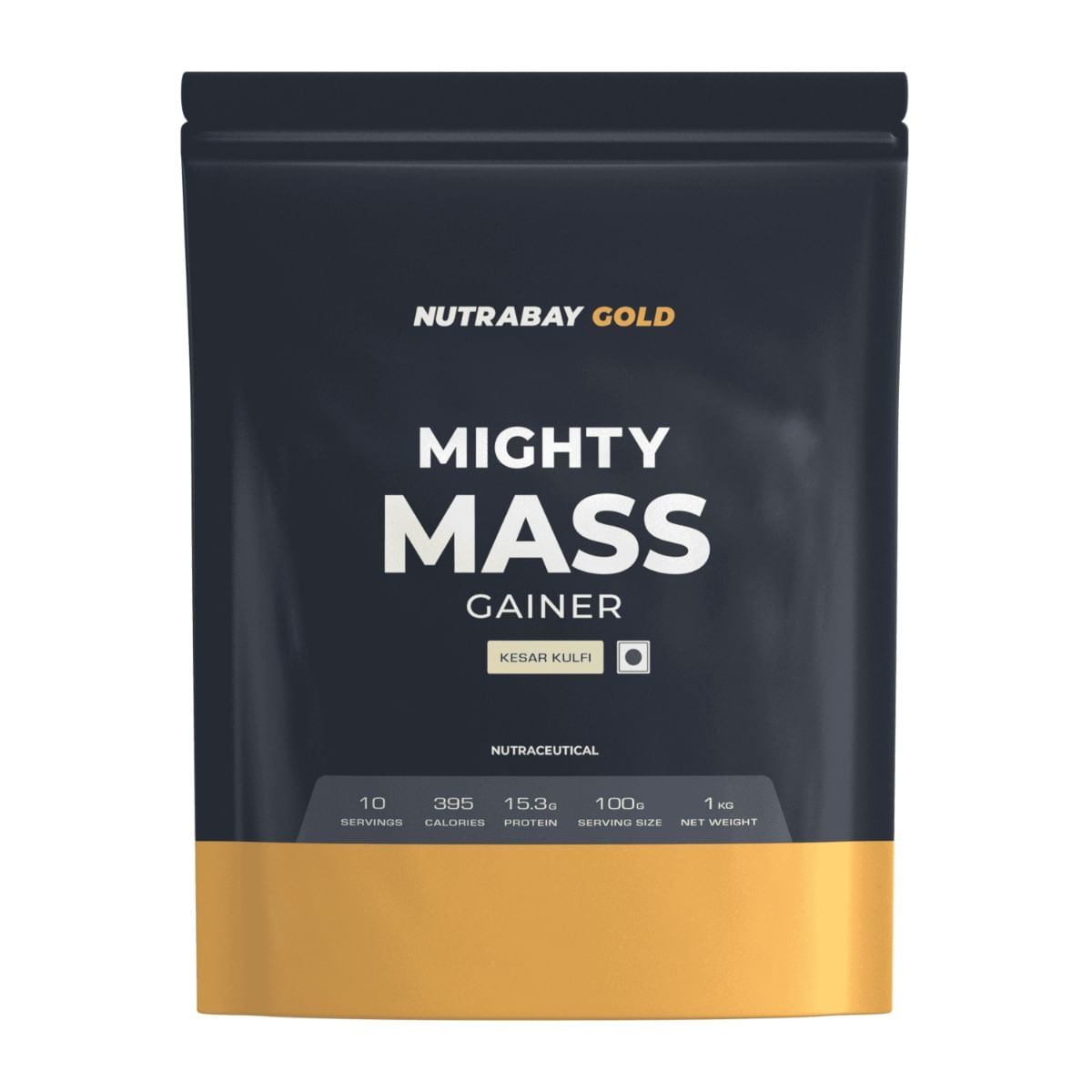 Nutrabay Gold Mighty Mass Weight Gainer Supplement Powder with Whey