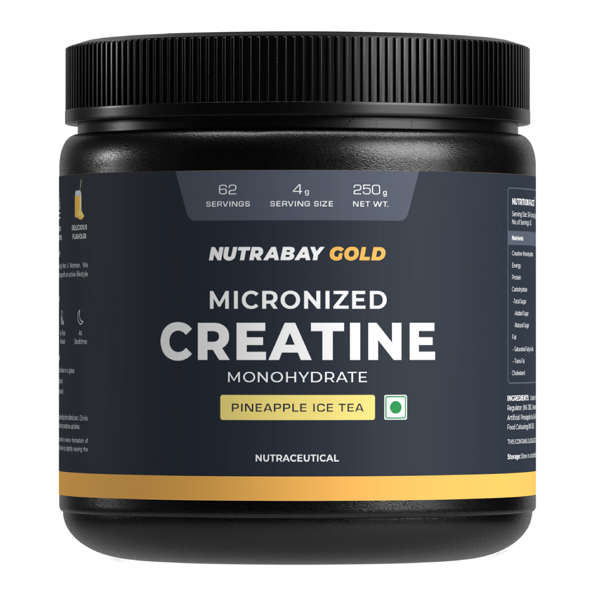 Nutrabay Gold Micronised Creatine Monohydrate - 250g, Pineapple Ice Tea ...