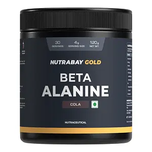 Nutrabay Gold Beta Alanine Supplement Powder - 120g, Cola Flavor | Pre Workout Amino Acid for Faster Recovery & Endurance
