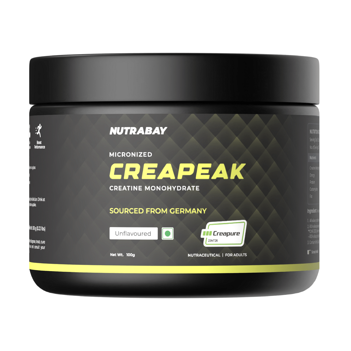 

Nutrabay CreaPeak Creatine Monohydrate - 100g, Unflavoured | Powered by Creapure from AlzChem, Germany | 99.9% Pure Micronized Form for Faster Abso...