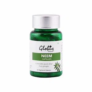 Globus Naturals Neem Immunity Booster Capsules for Quick Relief From Pimple Scars 60 Vegetarian Capsules