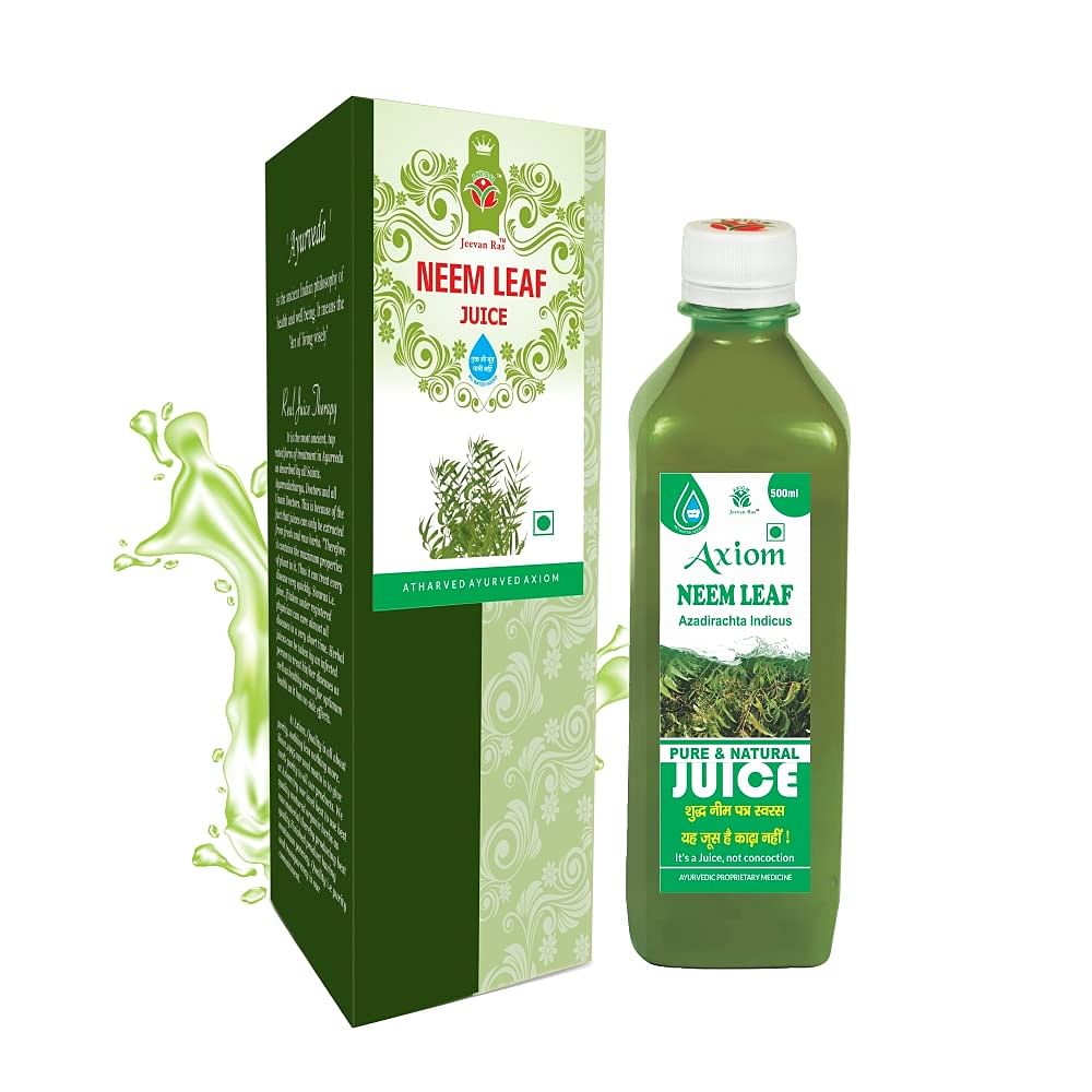 

Axiom Neem Leaf Juice (Azadirachta Indicus)|Goodness of Neem Leaves | Natural Blood Purifier|Helpful in Skin Problems - 500ml