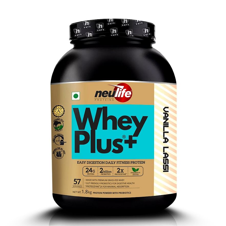 

NEULIFE WHEYPLUS Gut-friendly Grass-Fed Whey Protein Isolate Blend with Probiotics & Proteozymes 4lbs (Vanilla Lassi)