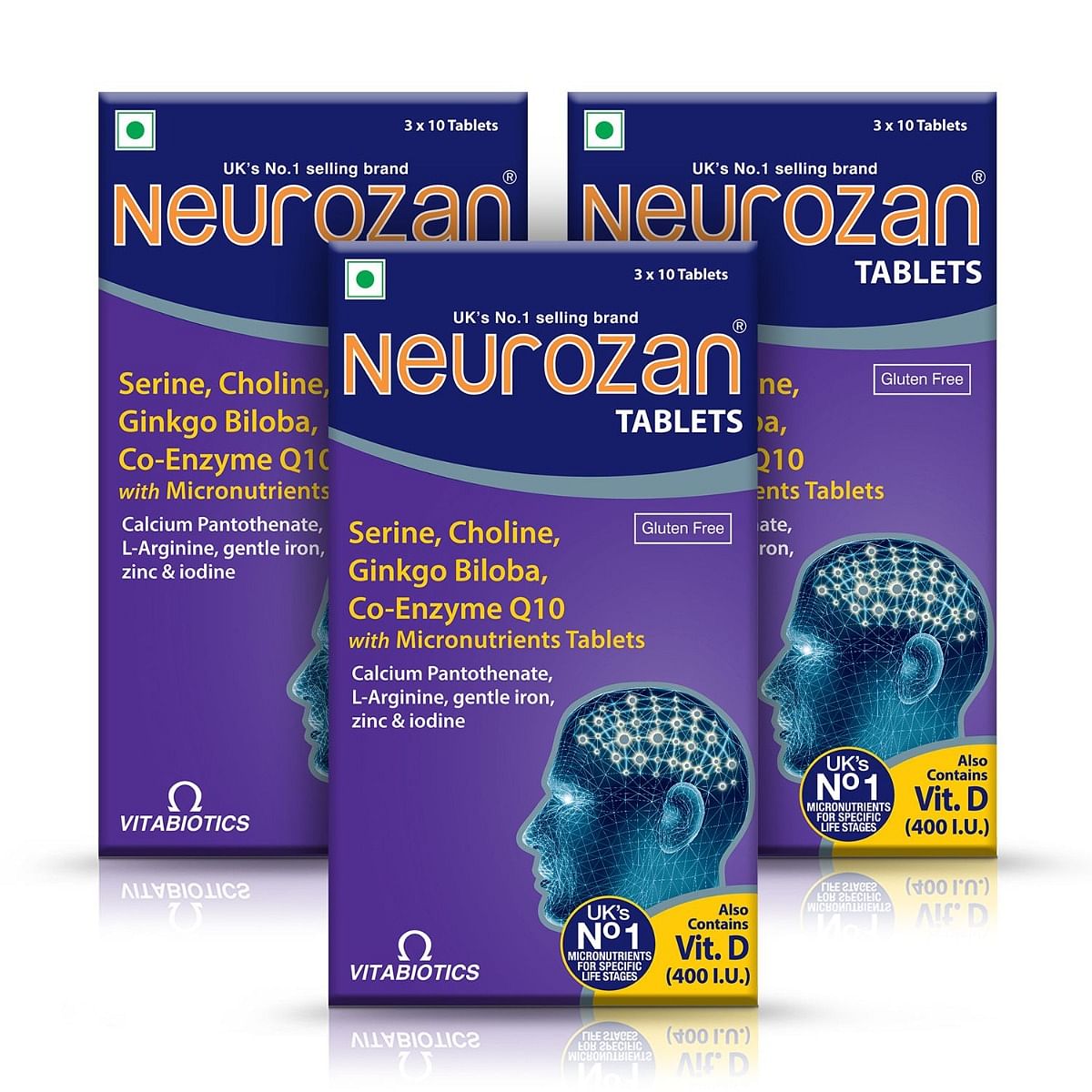 Meyer Neurozan - Health Supplements (23 Micronutrients Including Botanical extract of Ginkgo Bilobo) - 30 Tablets (Pack of 3)