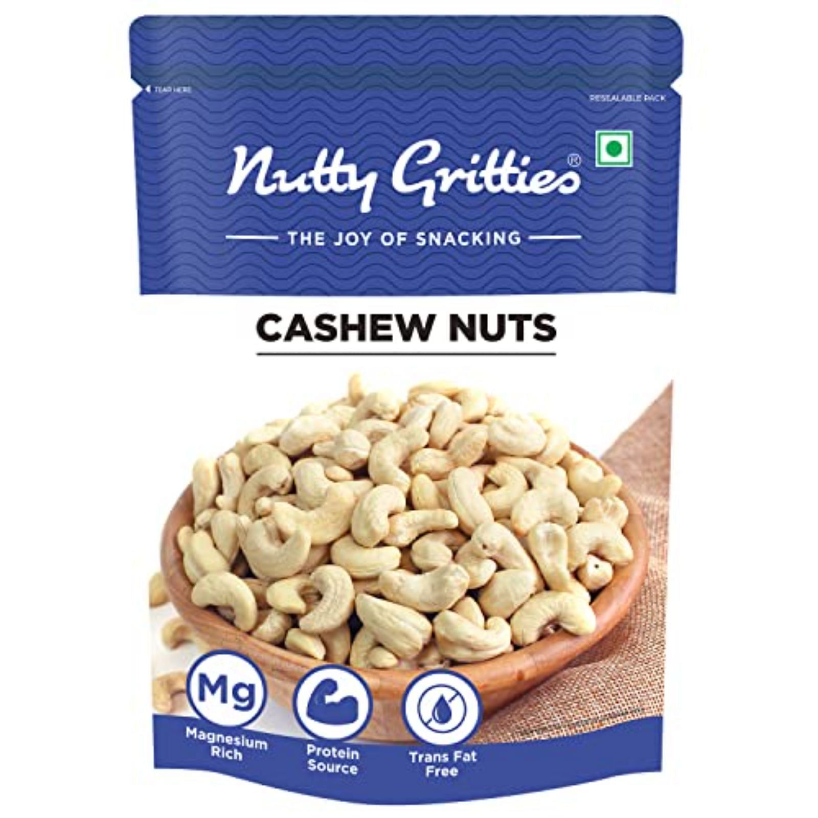 

Nutty Gritties 100% Natural Premium Whole Cashew Nuts - 200g