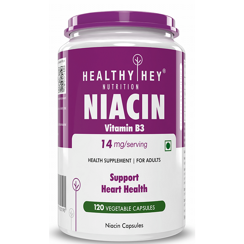 

HealthyHey Nutrition Niacin - Vitamin B3-120 Veg. Capsules