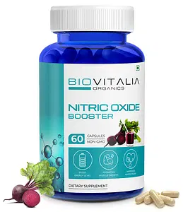 BIOVITALIA ORGANICS Nitric oxide | Improve blood flow and circulation | Promotes Muscle Growth | Boost Energy Level | 60 Capsules
