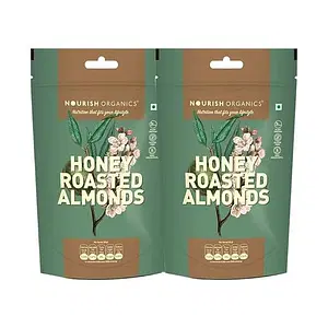 Nourish Organics Honey Roasted Almonds, 100g (Pack of 2)