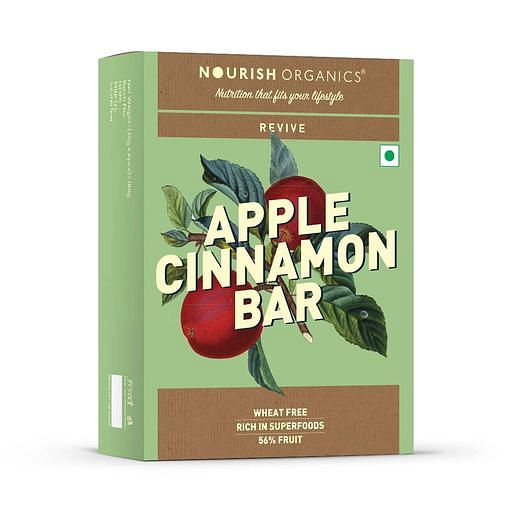 

Nourish Organics Apple Oats Bar (Apple Cinnamon Bar), 6 Bars x 30g | Pack of 1