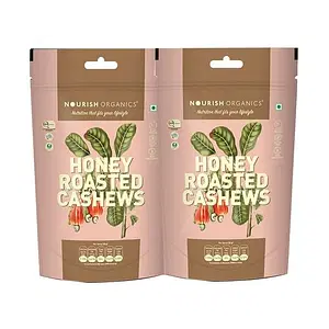 Nourish Organics Honey Roasted Cashews, 100g (Pack of 2)