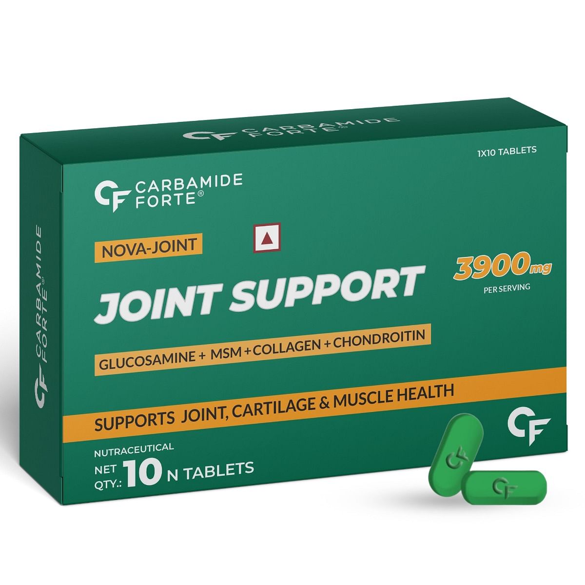 

Carbamide Forte Joint Support Supplement with Glucosamine & Vitamins 3900mg Per Serving – 10 Tablets