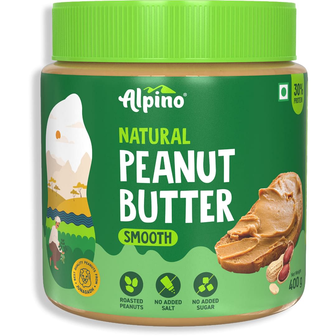 

Alpino Natural Peanut Butter Smooth | 30% Protein | Made with 100% Roasted Peanuts | No Added Sugar & Salt | Plant Based Protein Peanut Butter Crea...