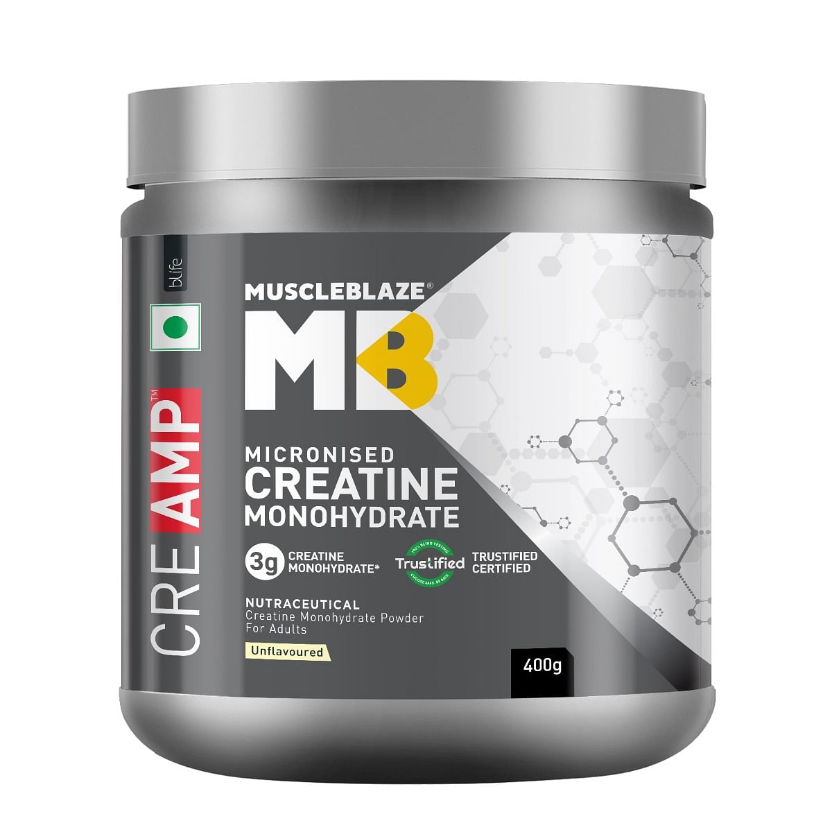 

MuscleBlaze MB Creatine Monohydrate 400g | 133 Servings | Unflavoured | Strength | Lean Muscle Mass