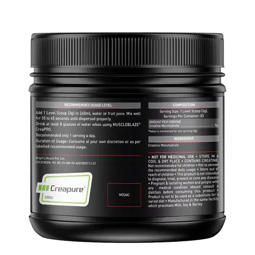 MuscleBlaze CreaPRO Creatine with Creapure®️ Powder from Germany, Pack ...