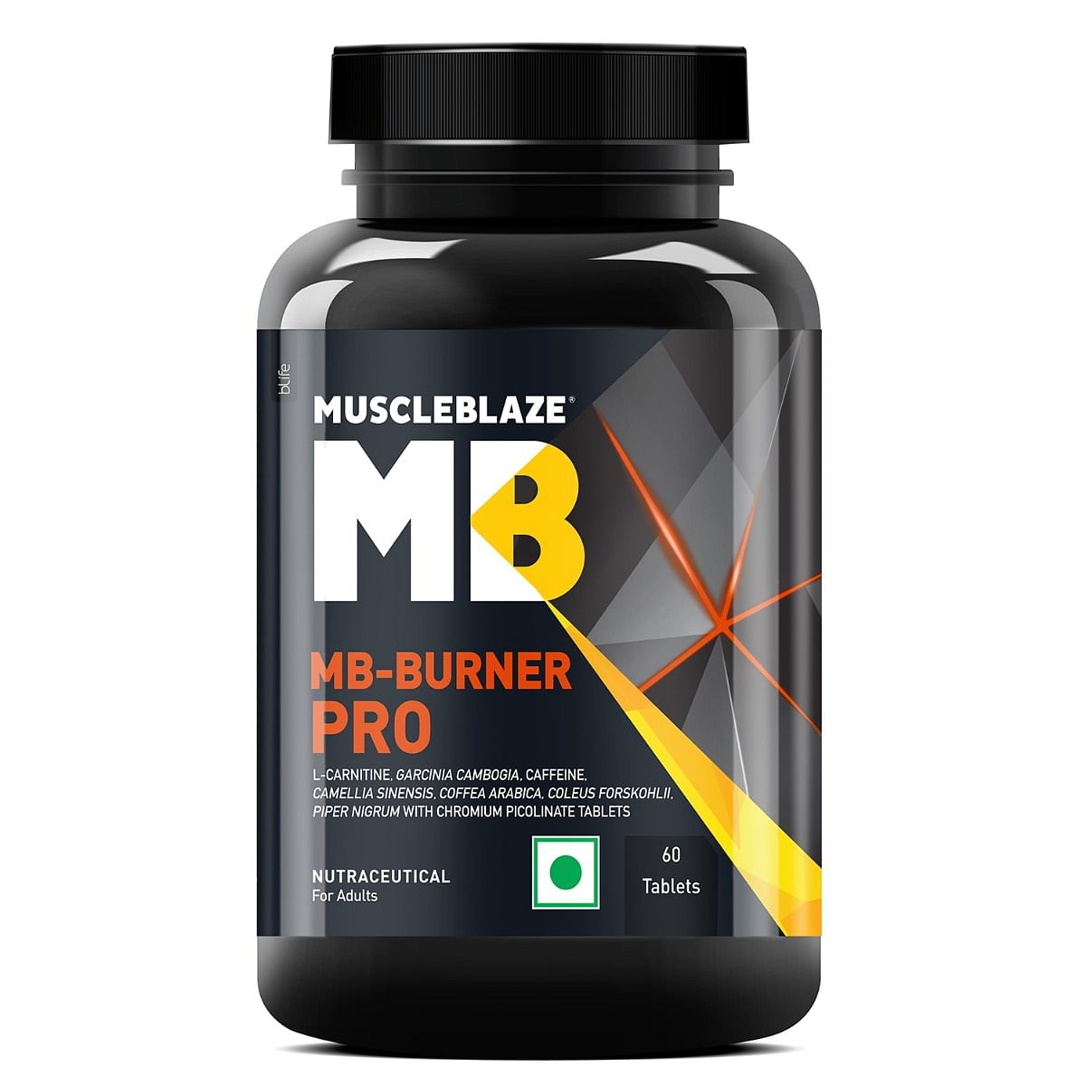 

MuscleBlaze MB-Burner PRO (60 Tablets) | L- Carnitine, Garcinia Cambogia, Caffeine, Green Tea, Coleus Forskohlii, Green Coffee Bean, Black Pepper E...