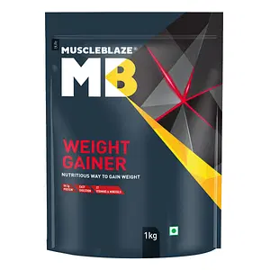 MuscleBlaze MB Weight Gainer 1Kg | Chocolate Flavour | 27 Vitamins and Minerals | Weight Gainer