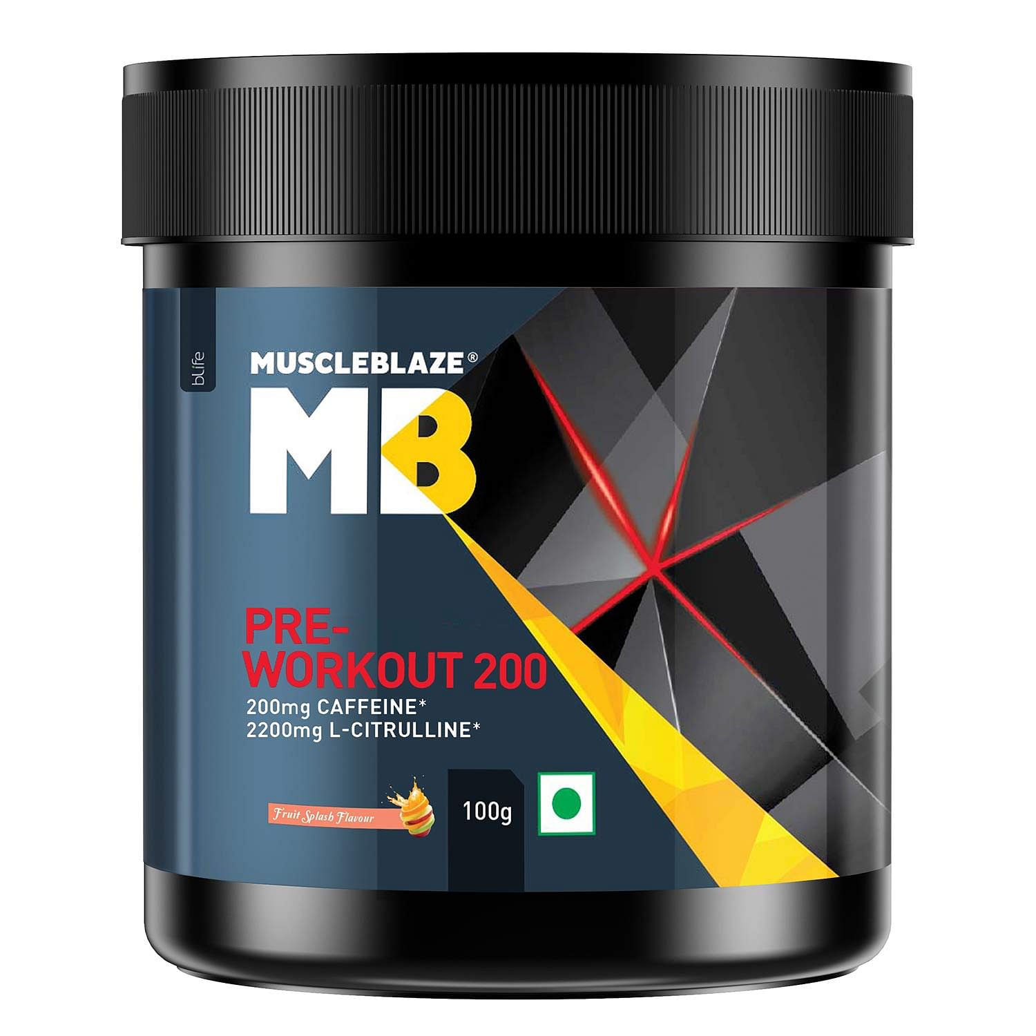 MuscleBlaze MB Pre Workout 200, 200mg Caffeine, 2200mg Citrulline