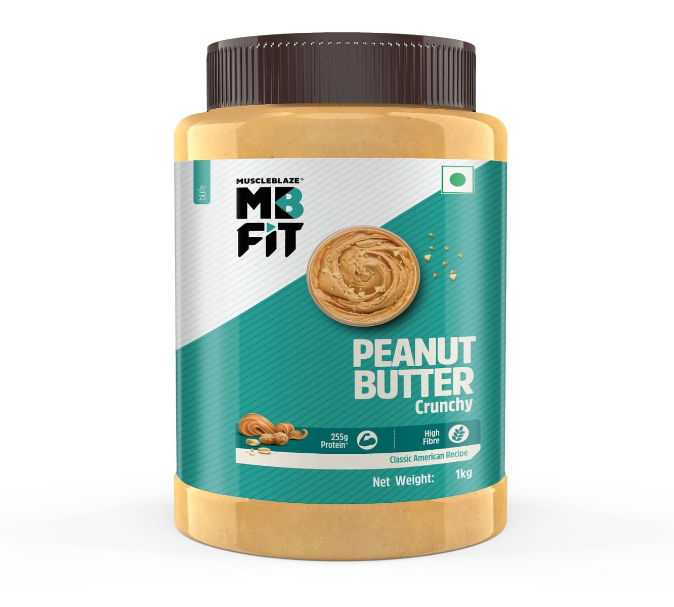 

MuscleBlaze Classic Peanut Butter with Omega 3 & 6, Crunchy, 255 g Protein Per Pack, Fibre Rich, No Trans Fat, 1 kg