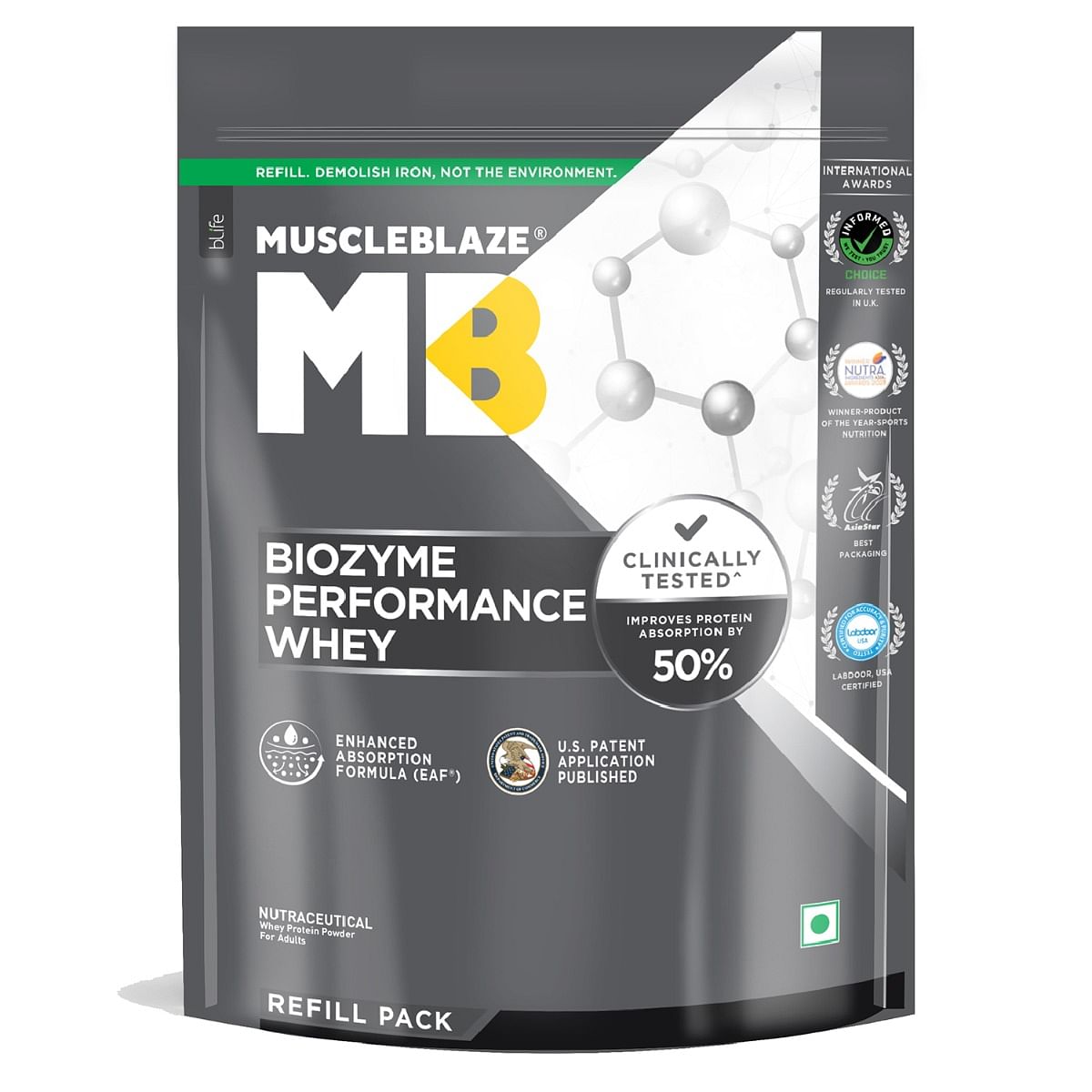 

MuscleBlaze Biozyme Performance Raw Whey Protein | Clinically Tested 50% Higher Protein Absorption | Informed Choice UK, Labdoor USA Certified & US...