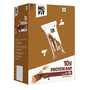 MuscleBlaze MB 10 g Protein Bar, Choco Almond, Protein Blend, Fibre, 100% Veg, Gluten-Free, Healthy Protein Snacks, For Energy & Fitness (Pack of 6)