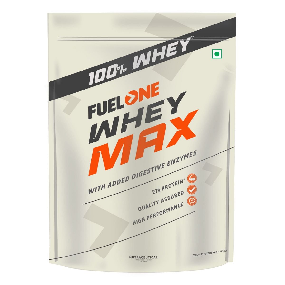 

FUELONE Whey Max (Kesar Thandai, 1kg / 2.2lbs), 27g Protein | Whey Protein Concentrate & Whey Protein Isolate