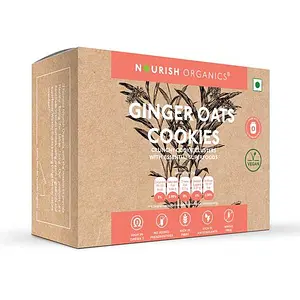 Nourish Organics Ginger Oats Cookies (Pack of 5x2) - Wheat-Free