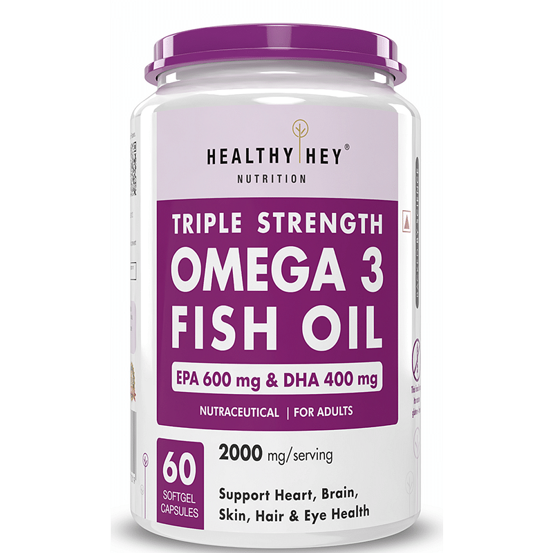

Healthyhey Nutrition Omega 3 Fish Oil Mercury Free Burpless -60 Softgel