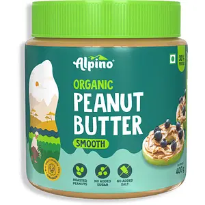 Alpino Organic Natural Peanut Butter Smooth | 30% Protein | Made with 100% Organic Peanuts | No Added Sugar & Salt | Plant Based Protein Peanut Butter Creamy