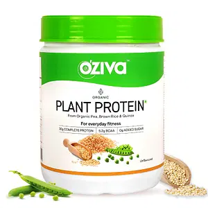 Oziva Organic Plant Protein Powder | 30g Vegan Protein | Unflavored | Lean Muscle | Improve Metabolism