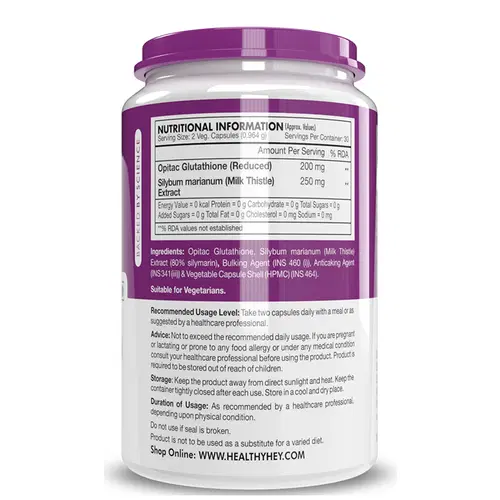 HealthyHey Nutrition Reduced Glutathione with Milk Thistle - Support Skin Lightening & Liver Health - Produced in Japan - 60 Veg Capsules HealthyHey Nutrition Reduced Glutathione with Milk Thistle - Support Skin Lightening & Liver Health - Produced in Japan - 60 Veg Capsules