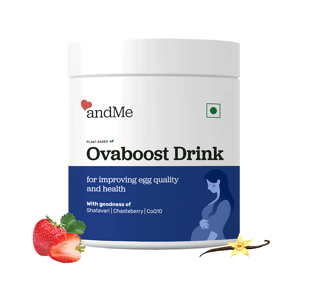 

andMe OvaBoost Fertility Supplement, Supports Ovulation, boosts Egg Quality, Strawberry Flavour Drink - 250 gm