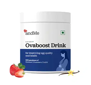 andMe OvaBoost Fertility Supplement, Supports Ovulation, boosts Egg Quality, Strawberry Flavour Drink - 250 gm