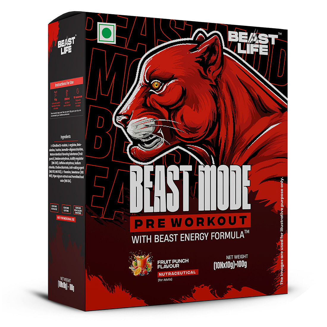 

BeastLife PRE WORKOUT WITH BEAST ENERGY FORMULA (10gx10N=100g)
