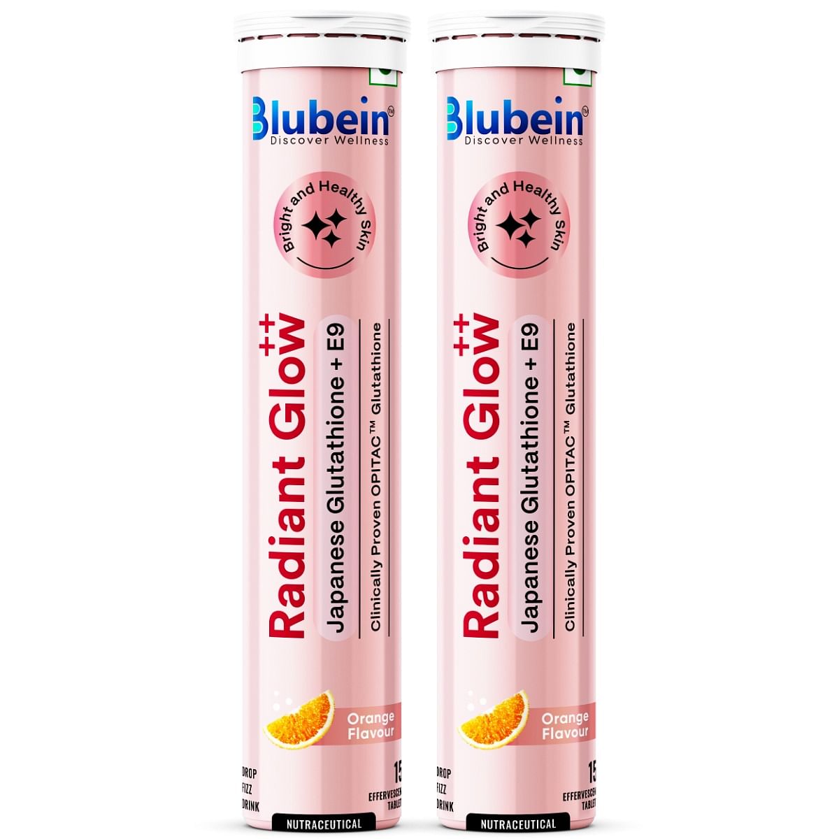 

Blubein Skin Radiant Glow Drink| Japanese OPITAC GLUTATHIONE for Healthy & Glowing Skin | 600mg L-Glutathione & Vitamin C for Clear Skin | Orange F...