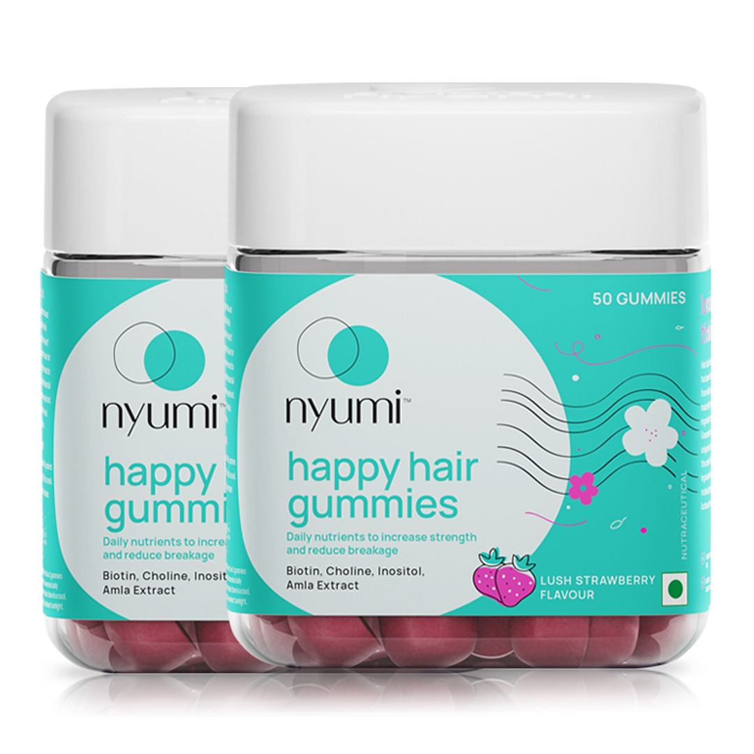 

Nyumi Biotin Hair Gummies For Stronger & Longer Hair | 60 Days Pack | With High Potency Biotin, Amla, Folic Acid, & Multivitamins | Strawberry Flav...