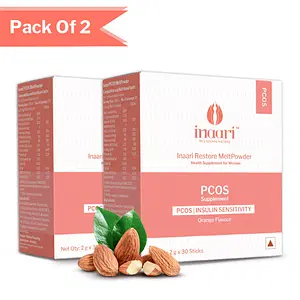 Inaari Restore Powder for PCOS Management - 30 Sticks | D Chiro Inositol | Nutritional Supplement for Women - Pack Of 2
