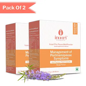 Inaari PrePause Powder - 30 Sticks Menopause Supplement | Helps Restore Menstrual Regularity & Hormonal Balance | Reduce Hot Flashes and Night Sweats | Manage Anxiety & Mood Swings | Zero Side Effects - Pack Of 2