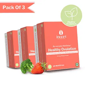 Inaari Reenergise Oral Strips Natural Formulation to boost Ovulation for Women Planning Pregnancy Slow Reproductive Ageing Boosts Energy Free Trravel Pouch 3 pack (90 Oral Strips)