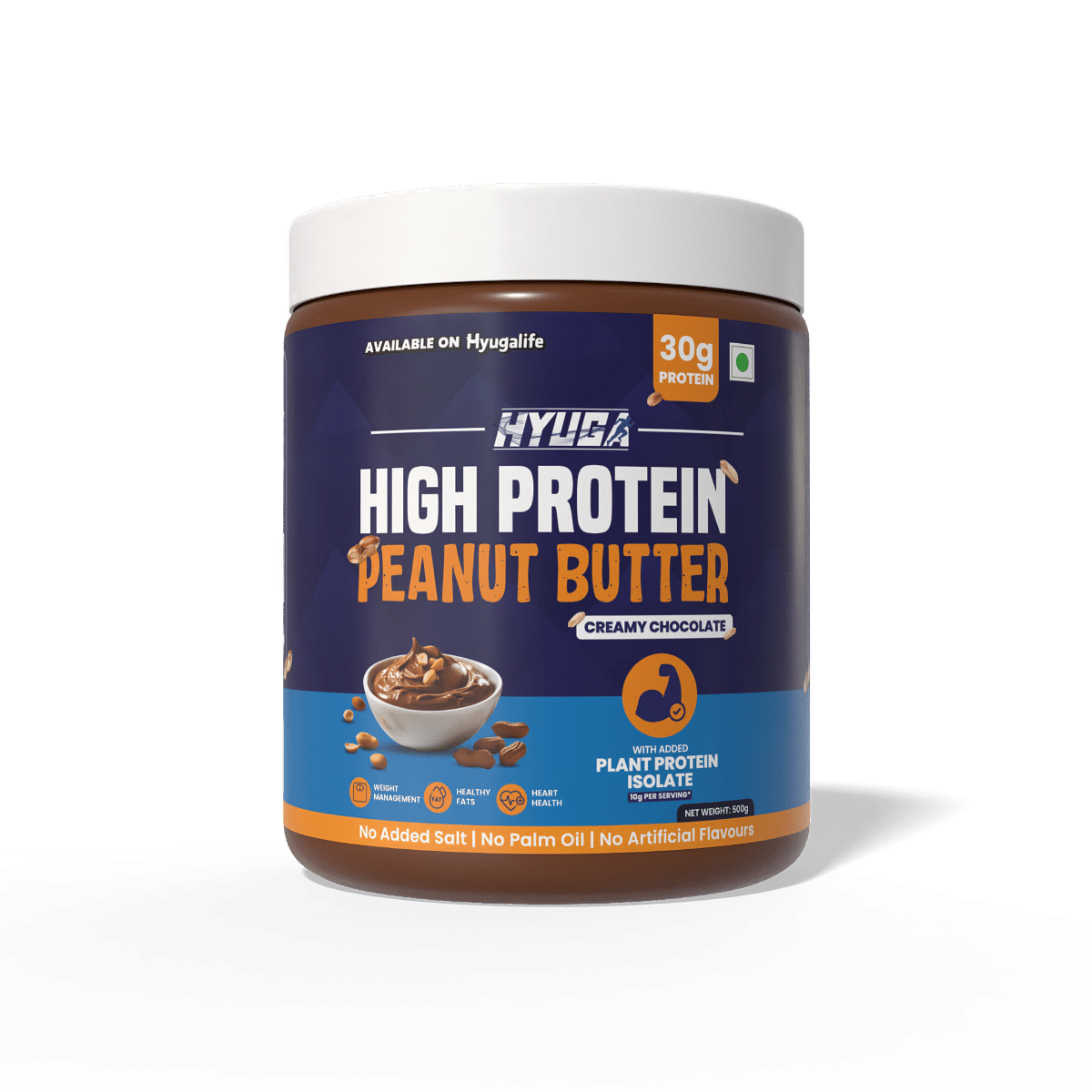 

Hyuga High Protein Peanut Butter Creamy 500g | 30% High Protein| Made with 100% Roasted Peanuts | No Added Sugar or Salt | No Hydrogenated Oils | N...