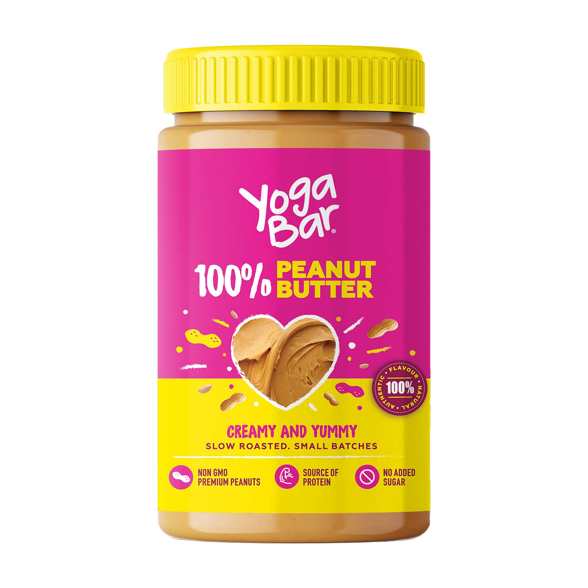 

Yogabar 100% Pure Peanut Butter | Creamy & Yummy Unsweetened | Slow Roasted | Non-GMO Premium Peanuts | No Added Sugar - 400g - 30% Protein per ser...