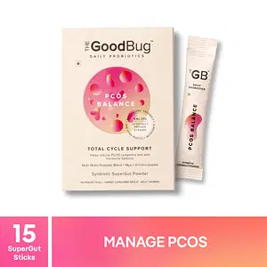 The Good Bug PCOS Balance SuperGut Powder for Women | Pre & Probiotic Supplement that Helps in Hormonal Balance & Reduce PCOS Symptoms |15 Days Pack