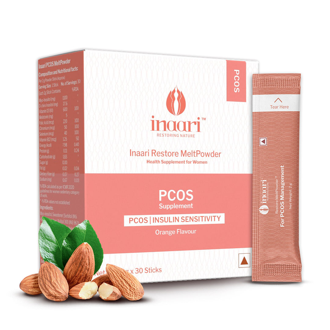 

Inaari Restore Powder for PCOS Management - 30 Sticks | D Chiro Inositol | Nutritional Supplement for Women