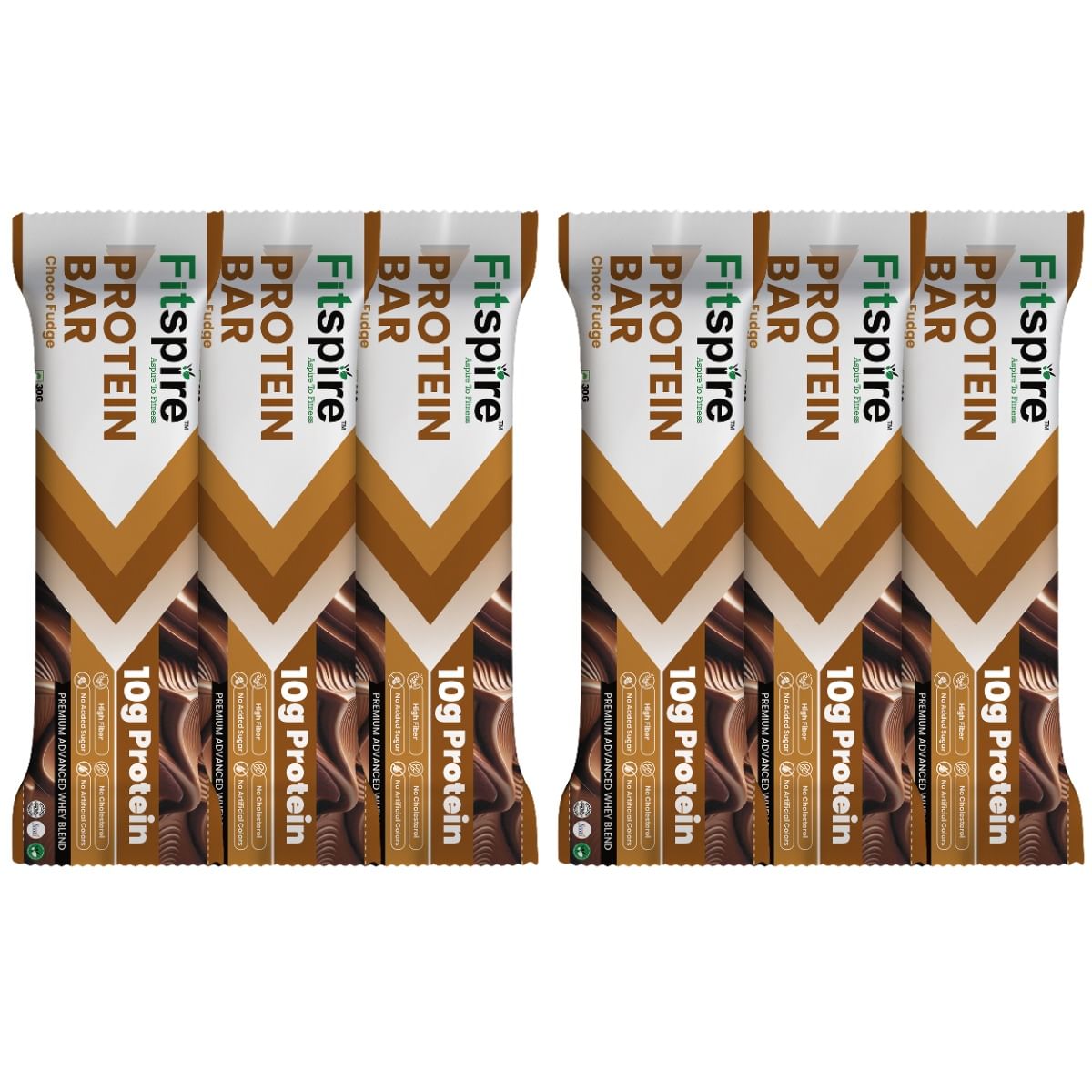 

Fitspire Protein Bar - Chocofudge 30gm | 10 gm Whey Blend Protein muscle gain Bars - Pack Of 6