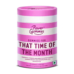 Power Gummies - Gummies for That Time of the Month PMS Vitamins Period Pain Gummies for women | Strawberry Flavour | 40 Gummies