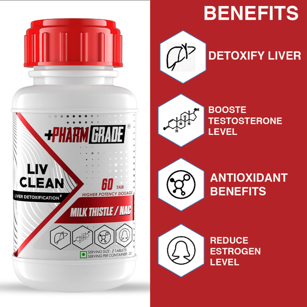 Pharmgrade LIV Clean Liver Detox With N Acetyl Cysteine (NAC) 1000mg