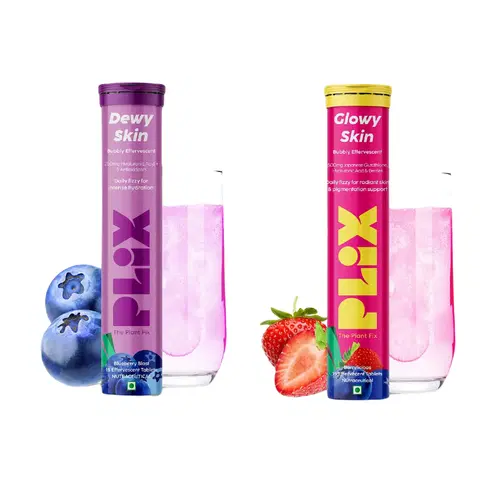 PLIX Skin Hydration Combo - Hyaluronic Acid and Skin Glow Glutathione 15 Effervescent Tablets Supports Skin Elasticity, Firmness and dewy skin PLIX Skin Hydration Combo - Hyaluronic Acid and Skin Glow Glutathione 15 Effervescent Tablets Supports Skin Elasticity, Firmness and dewy skin