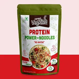 Calvay's VegRich Protein Power Noodles - Italian Chaska with 10g Protein | Added Whey Protein | No Maida| Healthy Breakfast Snack Keto Friendly 390g (1 pouch of of 6 servings)