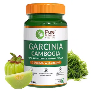 Pure Nutrition Garcinia Cambogia Metabolism With Green Coffee & Seaweed Extract For Boost Metabolism, Weight Management, Suppress Appetite - 60 Veg Capsule